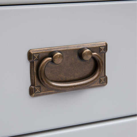 Bomporto 2 Over 3 Drawer Chest - Grey / Drop / Brass - Cabinet Bits
