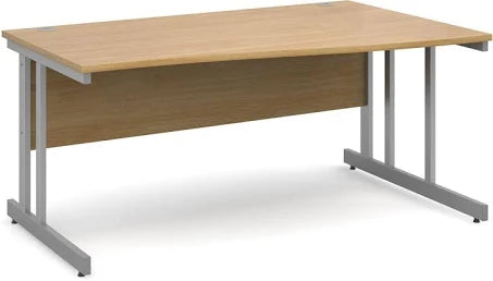 Dams Momento Wave Desk with Twin Cantilever Legs - 1400 x 800-990mm - Oak Wood ...
