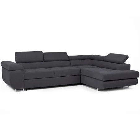 Flavius Corner Sofa Bed Wade Logan Upholstery Colour: Black, Orientation: Right ...