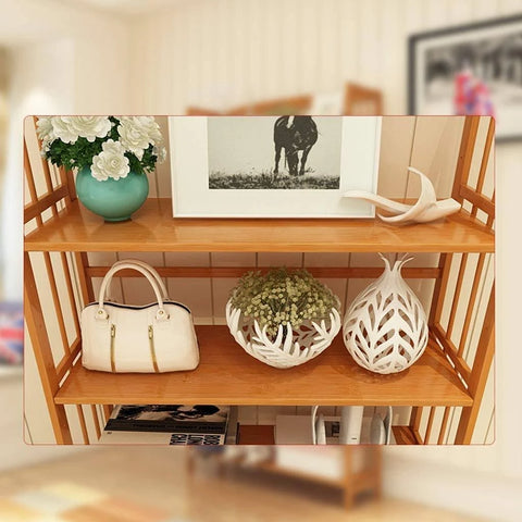 Bookshelf Bookshelves 3 Tiers Bamboo Bookshelf Simple Floor Creative Table Frame ...