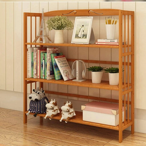 Bookshelf Bookshelves 3 Tiers Bamboo Bookshelf Simple Floor Creative Table Frame ...