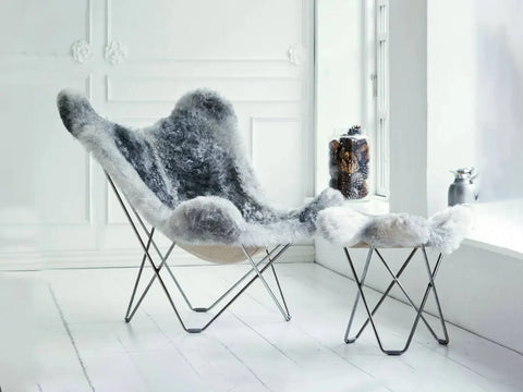 Cuero Sheepskin Butterfly Chair - Iceland Mariposa - Black Base - 100% Original