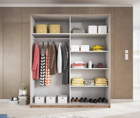 Pluto Sliding Wardrobe in Matt White | 2 Door - 200cm Wide