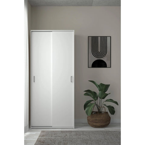 Tvilum Space Wardrobe with 2 Sliding Doors, White