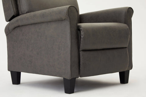 Home Detail Evan Grey Air Leather Push Back Recliner