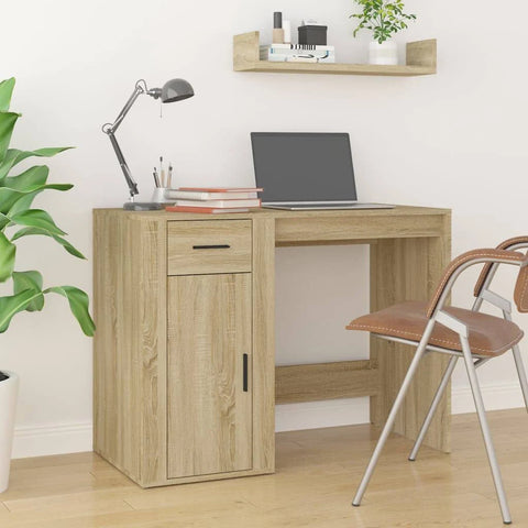 vidaXL Desk Sonoma Oak 100x49x75 cm Engineered Wood