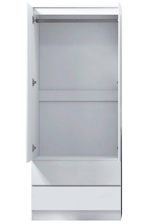 FWStyle - 2 Door 2 Drawer Combination Wardrobe Matt White - Stora