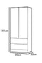FWStyle - 2 Door 2 Drawer Combination Wardrobe Matt White - Stora