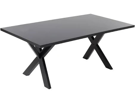 Beliani Dining Table 180 x 100 cm Black LISALA