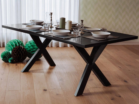 Beliani Dining Table 180 x 100 cm Black LISALA