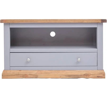 Biccari 1 Drawer TV Stand - Grey / Chrome Knob