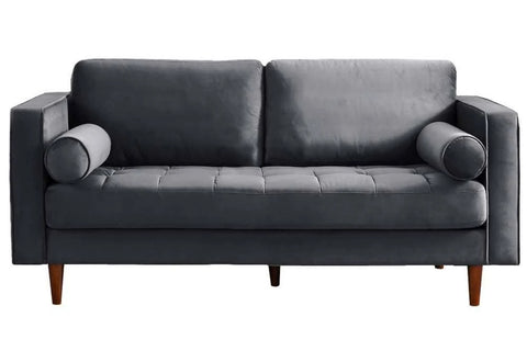 2 Seater Scott Grey Velvet Sofa Colour: Grey