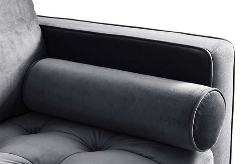2 Seater Scott Grey Velvet Sofa Colour: Grey