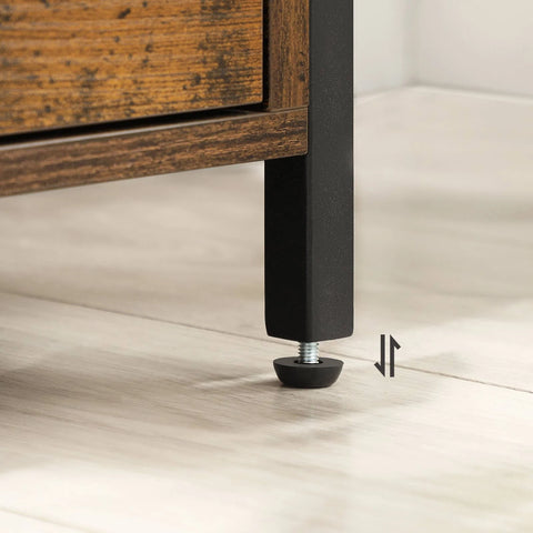 VASAGLE Nightstand Rustic Brown and Black
