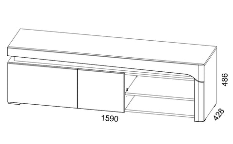 Lathea White Gloss and Grey TV Cabinet Entertainment Unit