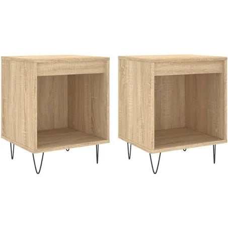 vidaXL Bedside Cabinets 2 Pcs Sonoma Oak 40x35x50 cm Engineered Wood