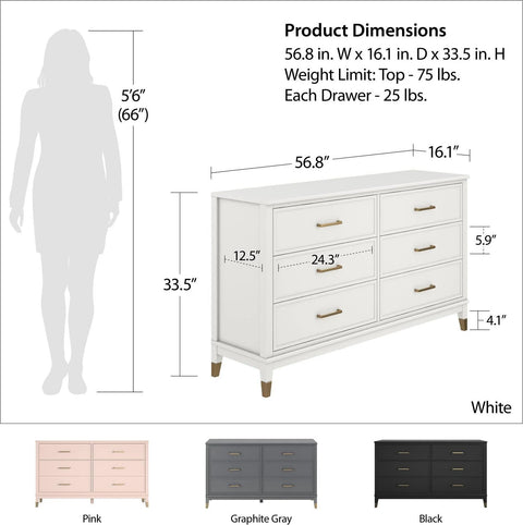 CosmoLiving by Cosmopolitan Westerleigh 6 Drawer Dresser / Chest