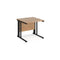 Maestro 25 Straight Desk 1200mm x 800mm - Silver Cable Managed Leg Frame, Beech Top