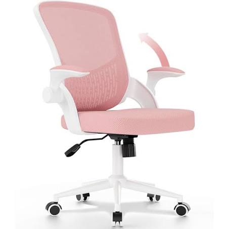 Bigzzia - Office Desk Chair Ergonomic Chair with Flip-Up Armrests Mid-Back ...