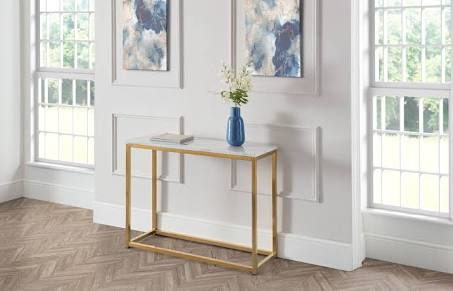Julian Bowen Scala Gold Marble Console Table