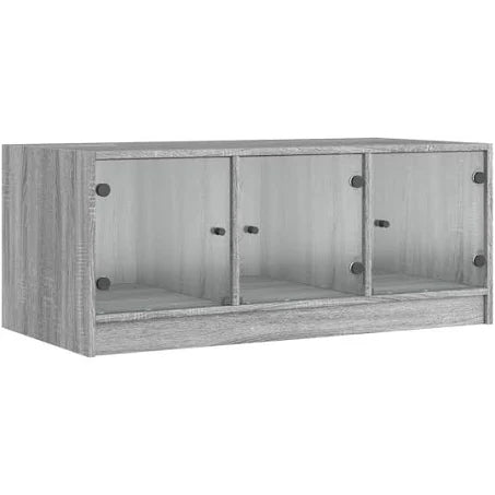 vidaXL Coffee Table with Glass Doors Grey Sonoma 102x50x42 cm