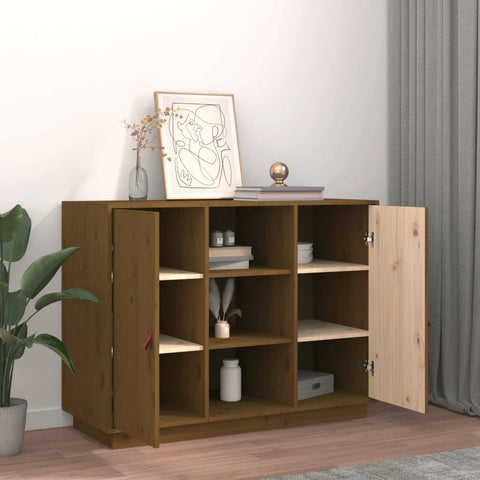 vidaXL Sideboard Honey Brown 100x40x75 cm Solid Wood Pine