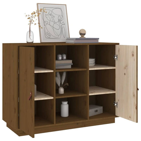vidaXL Sideboard Honey Brown 100x40x75 cm Solid Wood Pine