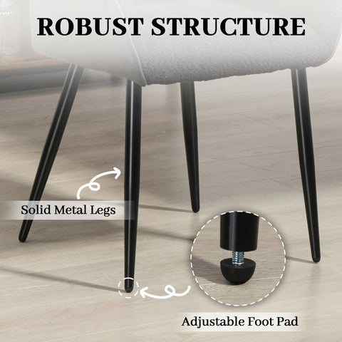 HOMCOM Accent Chair W/ Foot Pads and Chenille Fabric Arm Chair Black