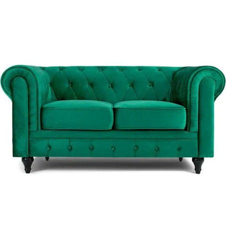 2 Seater Chesterfield Sofa - Velvet Green