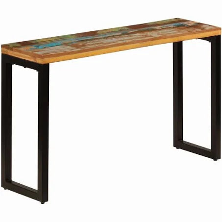 vidaXL Console Table 120x35x76 cm Solid Reclaimed Wood and Steel