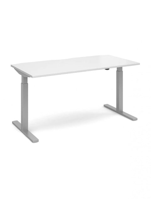 Dams International Sit Stand Desk Elev8 Mono White with Silver