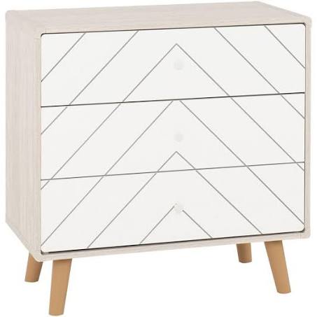 Seconique Dixie 3 Drawer Chest - Dusty Grey/White