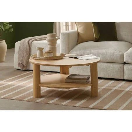 Natural Oak Coffee Table, Coffee Table, Halo Range, Oak Furnitureland (W) 90cm x ...