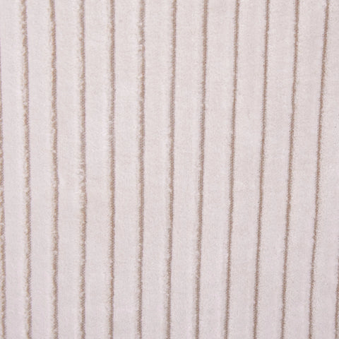 Pouffe Light Beige Cotton 40 x 25 cm Round Fabric Velvet Structure Ribbed ...