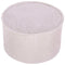 Pouffe Light Beige Cotton 40 x 25 cm Round Fabric Velvet Structure Ribbed ...