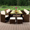 Brooklyn 12 Seater Rattan Cube Garden Dining Set Gold