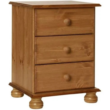 Netfurniture Tracy 3 Drawer Dan Made Pine Bedside Table - Pine