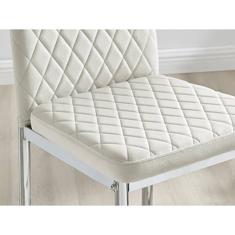Furniture Box 2x Milan Kitchen Bar Stools Cream Velvet Silver