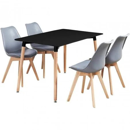 Life Interiors - 5Pcs Dining Set - A Halo Dining Table & Set of 4 Lorenzo Tulip ...