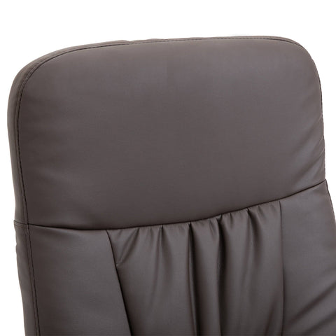 HOMCOM 2 Pcs Reclining Armchair Ottoman 360 Swivel Home Furniture Pu Leather Brown