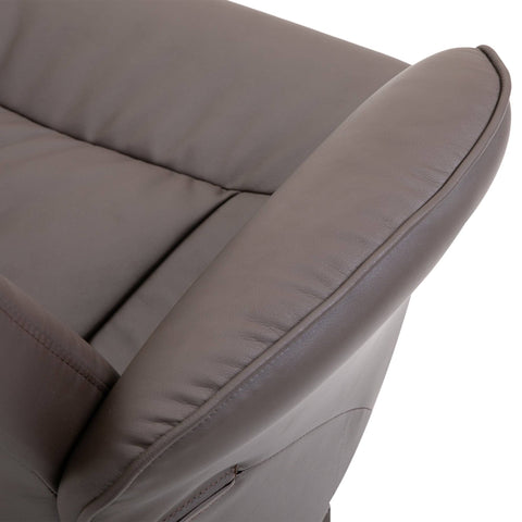HOMCOM 2 Pcs Reclining Armchair Ottoman 360 Swivel Home Furniture Pu Leather Brown
