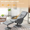 HOMCOM 2 Pcs Reclining Armchair Ottoman 360 Swivel Home Furniture Pu Leather Brown