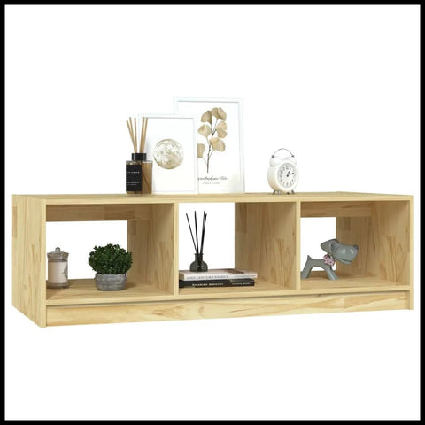 vidaXL Coffee Table Black 110x50x34 cm Solid Pinewood