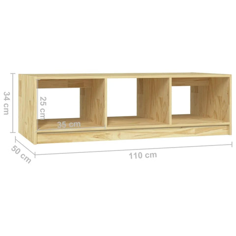 vidaXL Coffee Table Black 110x50x34 cm Solid Pinewood