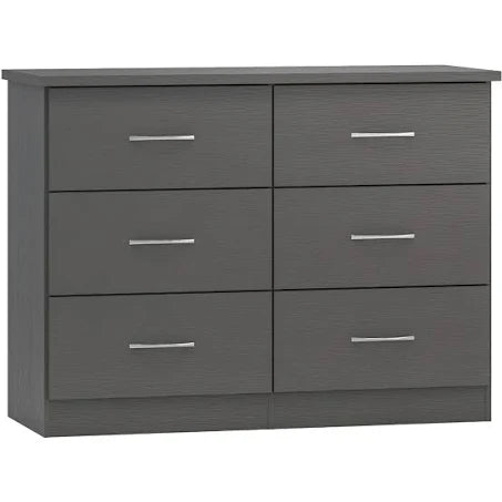 Seconique Nevada 6 Drawer Chest - 3D Effect Grey