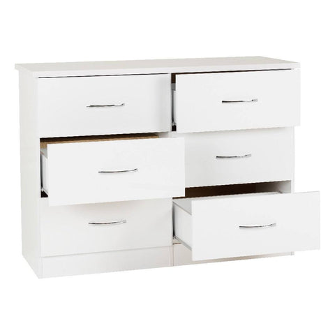 Seconique Nevada 6 Drawer Chest - 3D Effect Grey
