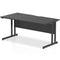 Impulse 1600 x 800mm Straight Office Desk Black Top Silver Cantilever