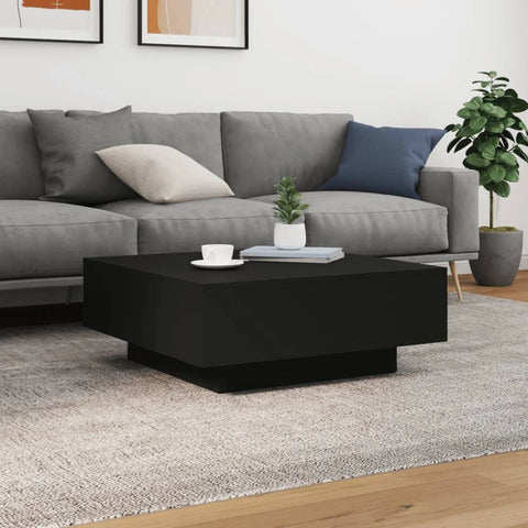 vidaXL Coffee Table Black 80x80x31 cm Engineered Wood