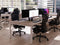 Evolve Plus 1600mm B2B Ext Kit Grey Oak Top Desk Silver Frame