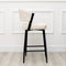 Maria Cream Curved Velvet Bar Stool With Black Metal Frame | Modish Furnishing